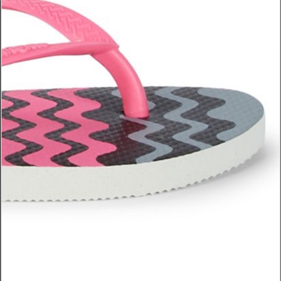 NWT Fits 8.5 - 10 Havaianas Slim Harmony WAVE Flip-Flop White Sole Pink Strap - Picture 11 of 13